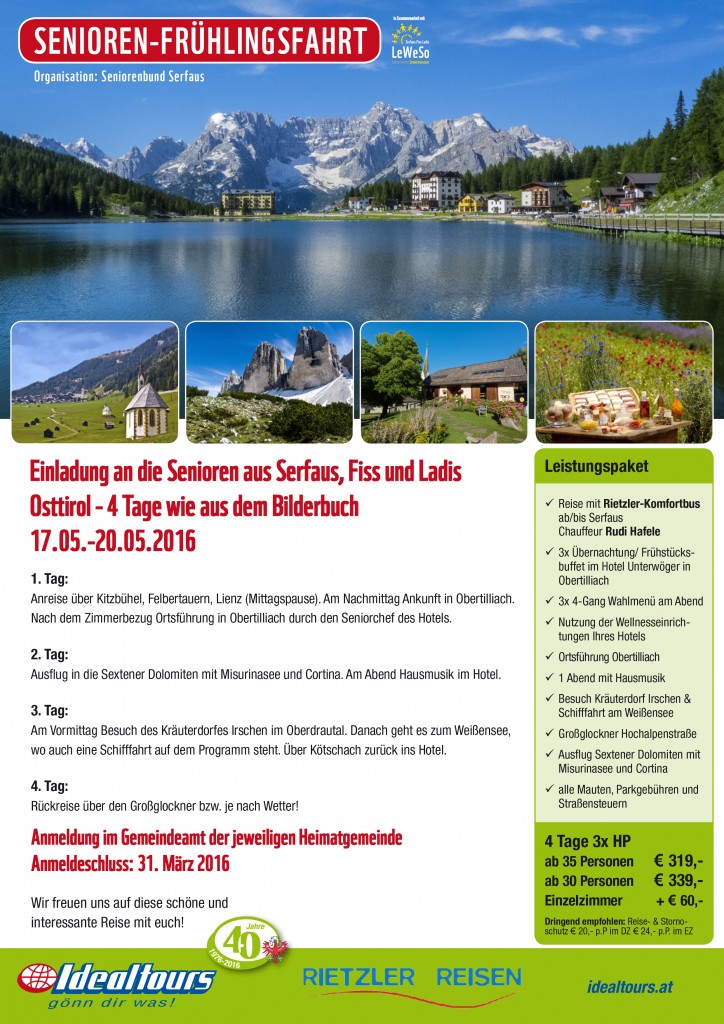 Senioren-Frühlingsfahrt @ Osttirol