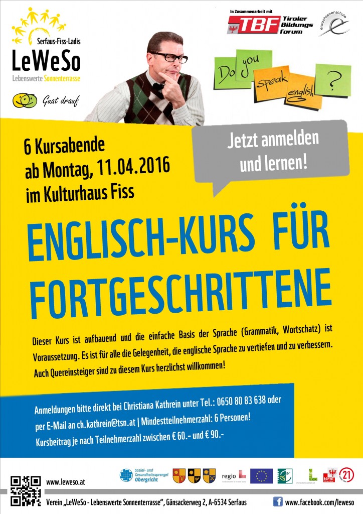 Englisch-Kurs für Fortgeschrittene @ Kulturhaus Fiss | Fiss | Tirol | Österreich