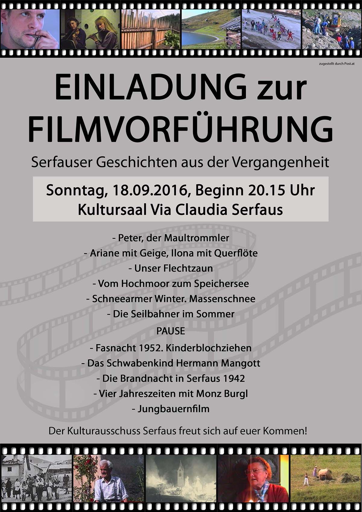Filmvorführung: "Serfauser Geschichten aus der Vergangenheit" @ Kulturzentrum Serfaus | Serfaus | Tirol | Österreich