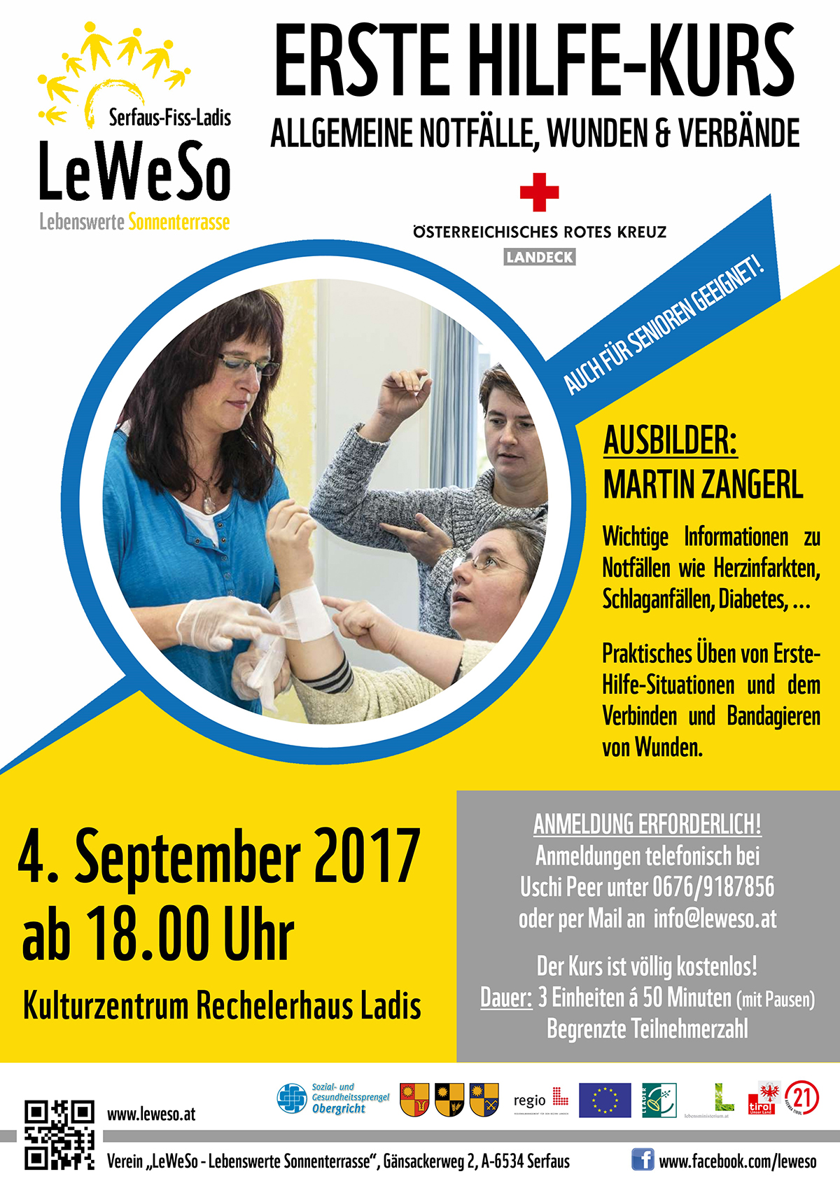 Erste-Hilfe-Auffrischungskurs @ Kultur- und Veranstaltungszentrum Rechelerhaus (KVZ Ladis) | Ladis | Tirol | Österreich